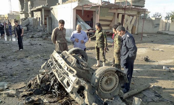 Remains of a car bomb in Kirkuk
