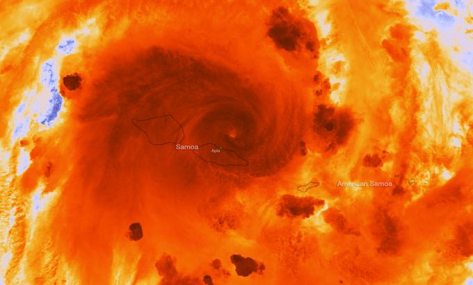 Cyclone Evan - infrared [NOAA]