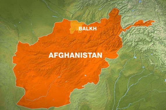 Map showing Balkh province in Afghanistan