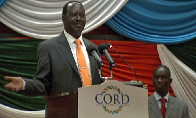 Raila Odinga, Kenya prime minister - screenshot from Peter Greste package