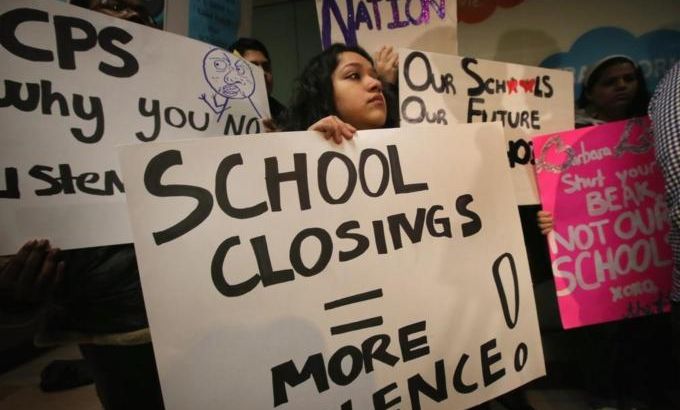 Students Protest School Closings At Chicago Public Schools Headquarters