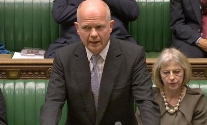 Britain''s Foreign Secretary William Hague is seen making a statement to the House of Commons in this still image taken from video, in central London