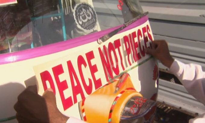 Peace messages on Pakistan rickshaws
