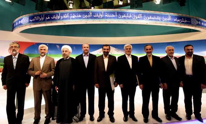 Iran poll candidates clash