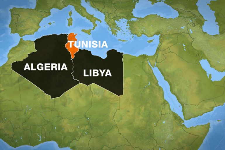 Tunisia algeria libya map