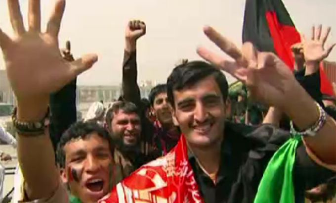 Afghan football win celebrations