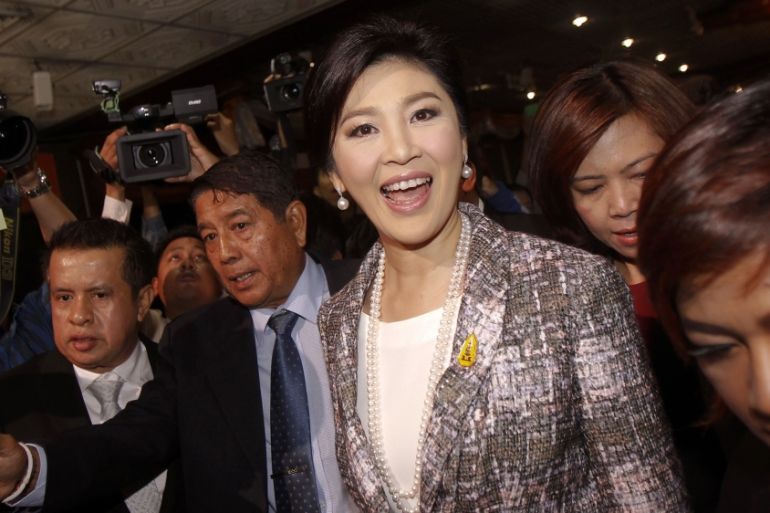 Ousted former Prime Minister Yingluck Shinawatra