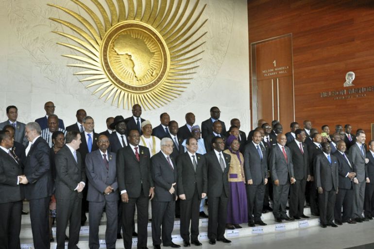 African Union meeting leaders pose