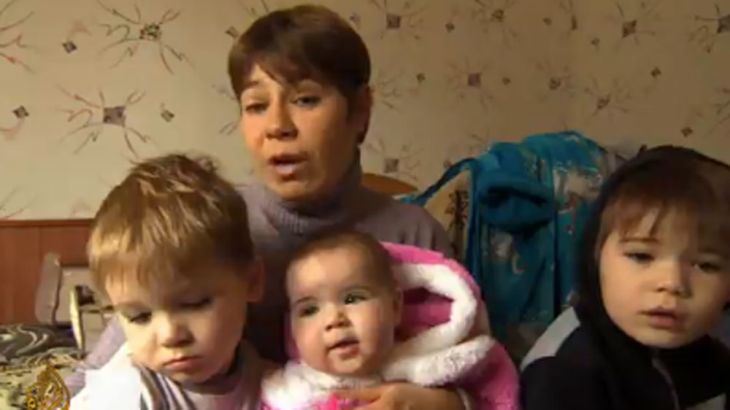 Ukraine families flee