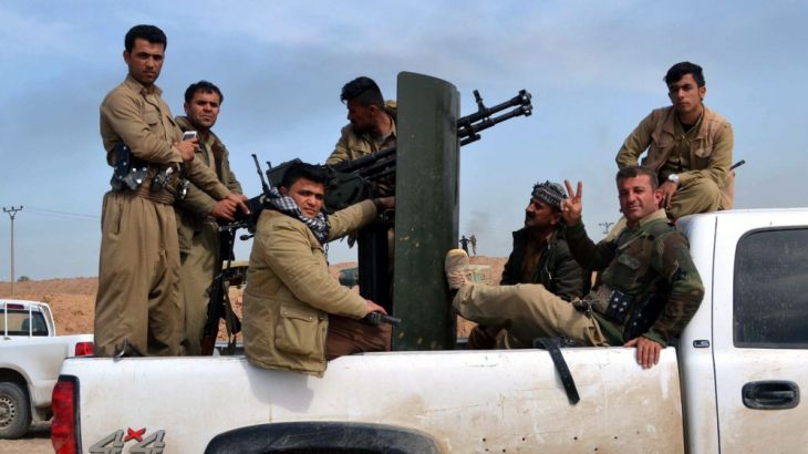 Peshmerga fighters west of Kirkuk city