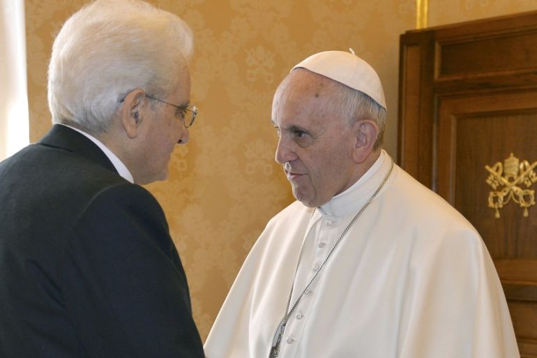 Pope Francis meets Italy''s President Sergio Mattarella