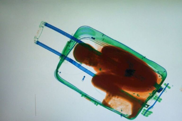 Sub-Saharian immigrant aged eight years in suitcase Spain