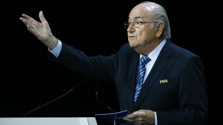 FIFA President Blatter delivers an opening speech at the 65th FIFA Congress in Zurich