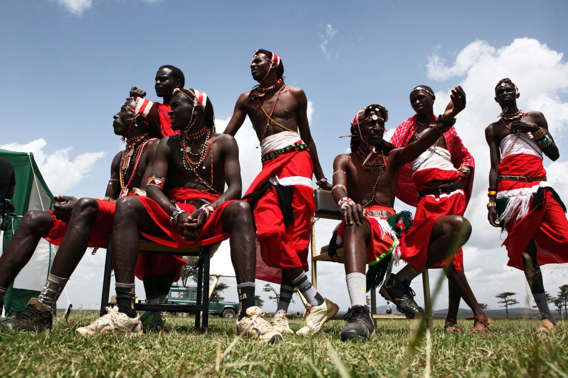 Maasai Cricket Warriors team plays cricket at Ol Pejeta Conservancy in support of rhinos