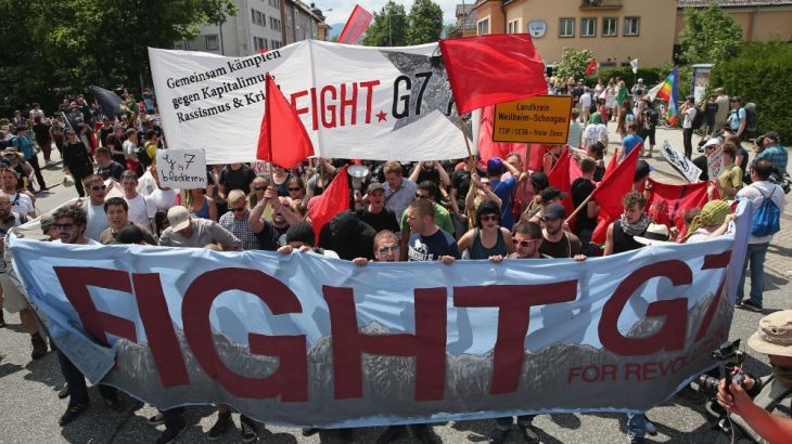 Demonstrators Protest Before G7 Summit In Garmisch-Partenkirchen