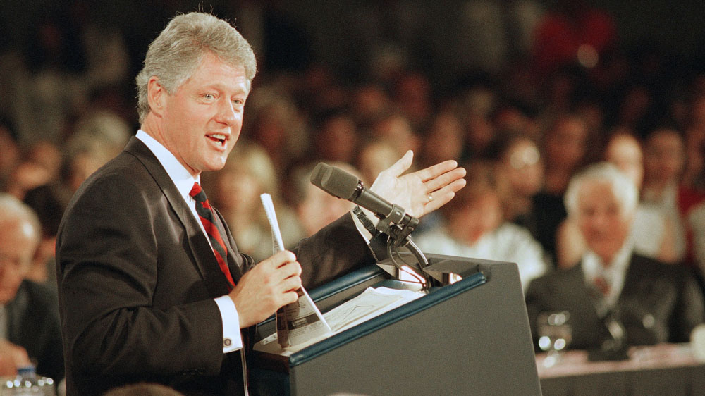 Former US President Bill Clinton was paid $260,000 for a speech that lasted less than an hour [Greg Gibson/AP]