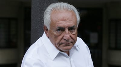 Strauss-Kahn before hearing the verdict in cases against him [Reuters] 