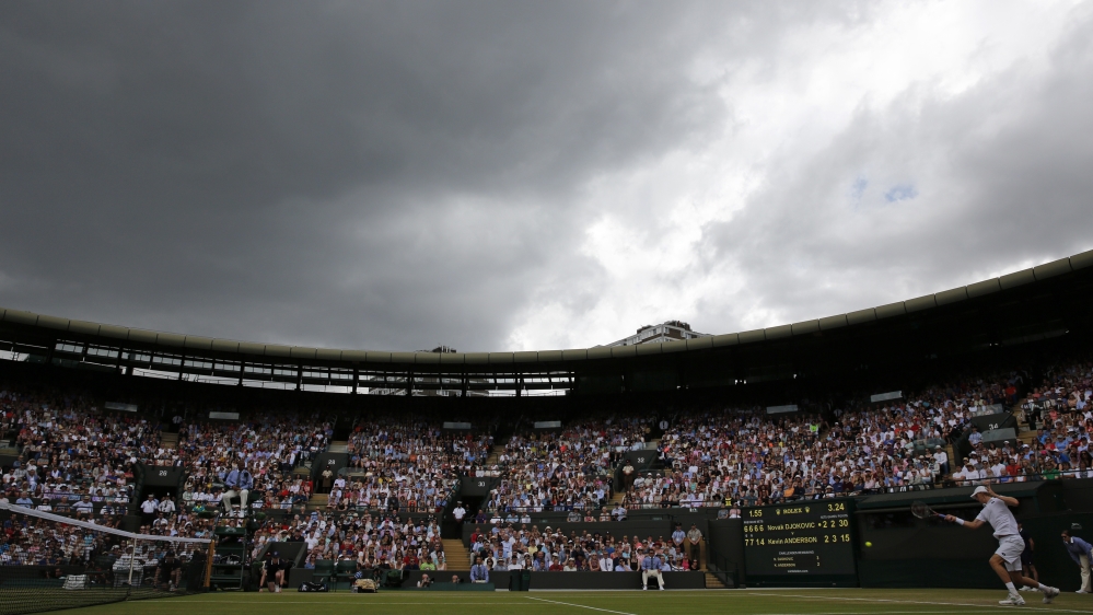 The match was interrupted by rain before it restarted on Tuesday [Getty Images]