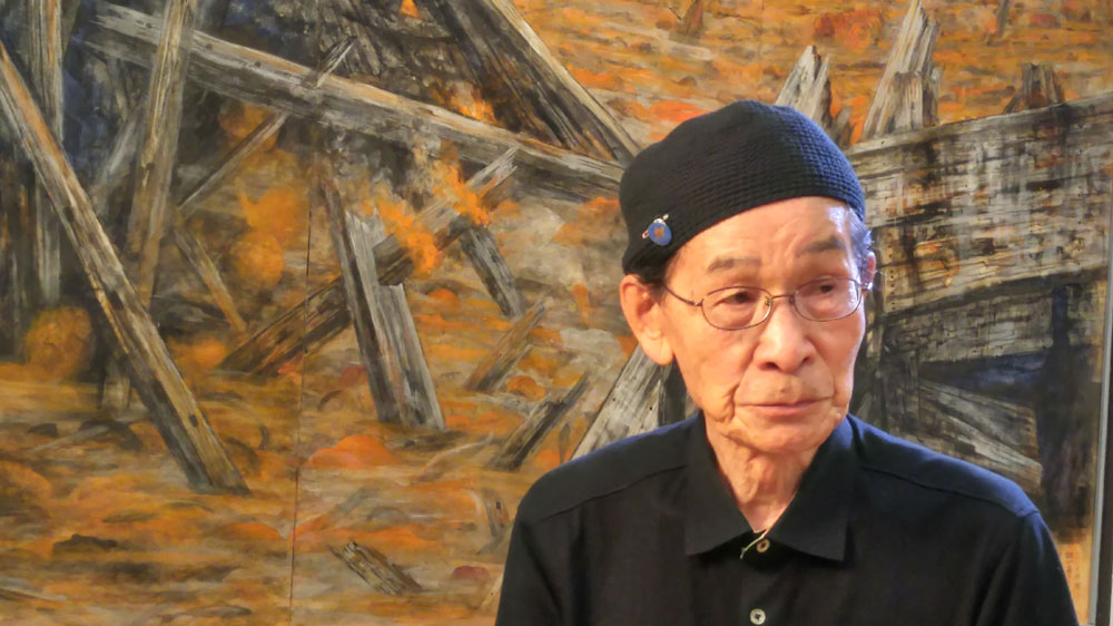  More powerful still are Miyagawa's paintings: images imprisoned in his mind for 50 years until he began to commit them to canvas [Al Jazeera]