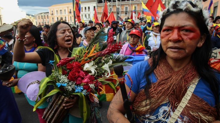 INDIGENOUS PEOPLE PROTEST FOR RECTIFICATIONS TO ECUADORIAN GOVERNMENT