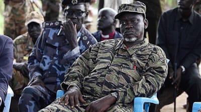 Simon Gatwech Dual, rebel chief of general staff, is targeted with UN sanctions for atrocities against civilians, insisted the movement was united, despite recent defections. [Simona Foltyn/Al Jazeera]