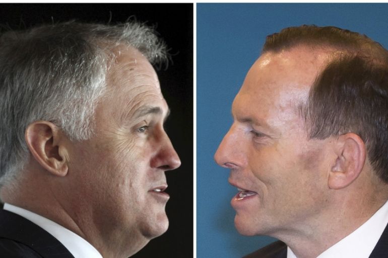 Combination photo of Malcolm Turnbull and Australian Prime Minister Tony Abbott