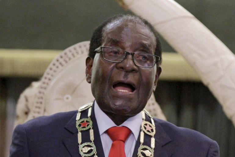 Zimbabwe''s President Mugabe delivers his state of the nation address to the country''s parliament in Harare