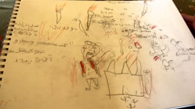 Children's art work is symbolic of the war experience [Al Jazeera]