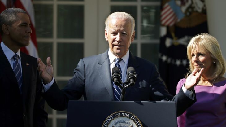 U.S. Vice President Biden announces he will not seek the 2016 Democratic presidential nomination during an appearance in the Rose Garden of the White House in Washington