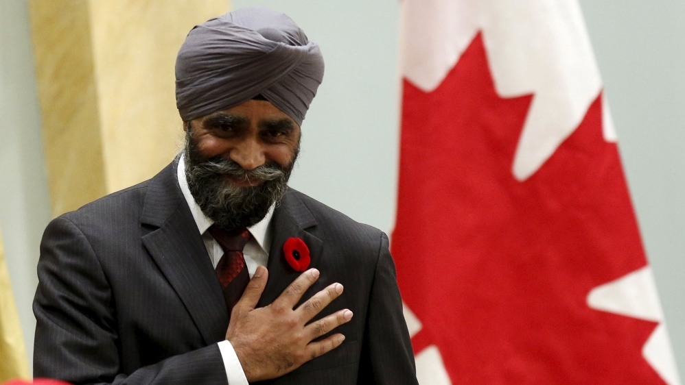 Sajjan will oversee an anticipated change in Canada's military involvement in the conflicts in Syria and Iraq [Blair Gable/Reuters]