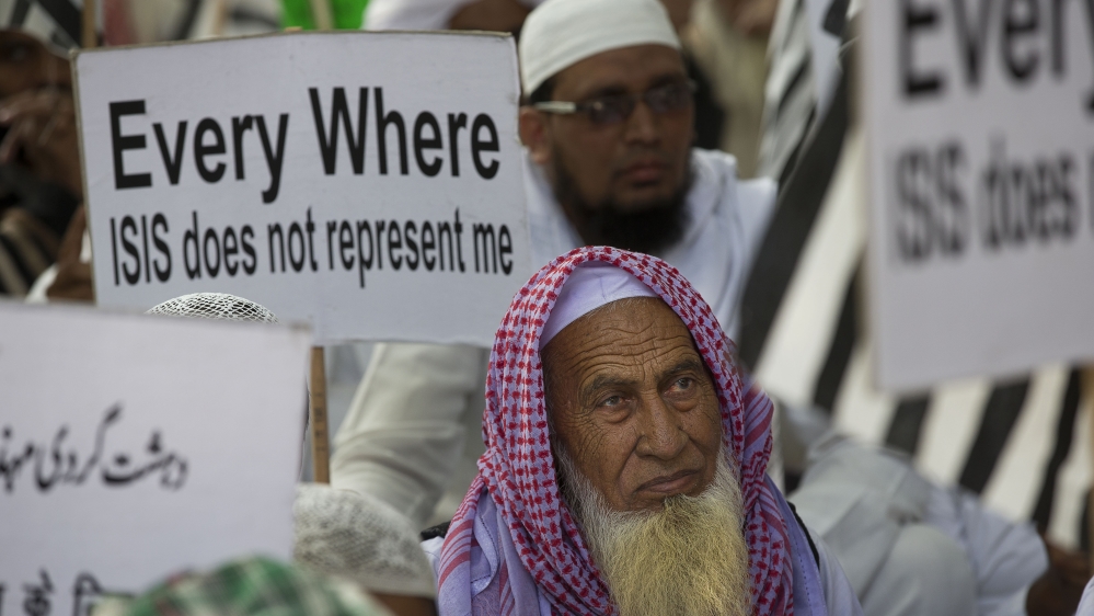 Thousands of Muslims across dozens of cities came out on the streets against ISIL [Manish Swarup/AP]