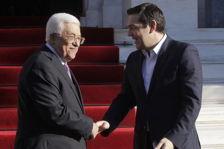 Palestinian President Mahmud Abbas visits Athens