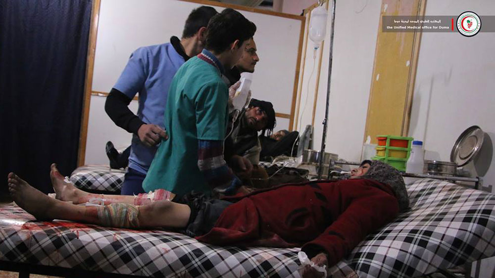 At least 41 people were killed and more than 250 others wounded in attacks on Sunday [Douma Medical Centre/Al Jazeera]