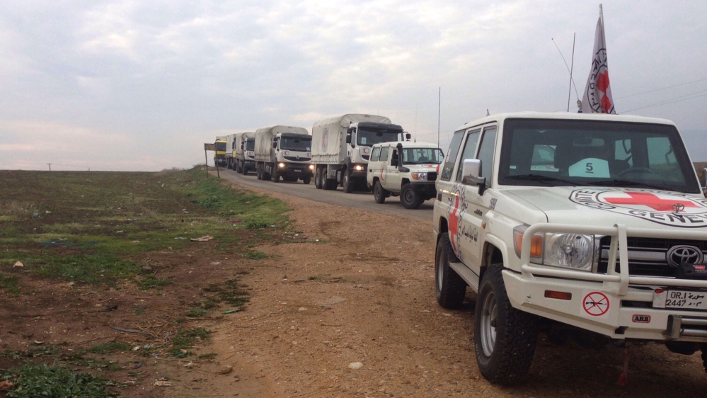 Aid convoys with food and other supplies reached the besieged towns of Madaya, Kefraya and Fouaa on Monday [AP]]