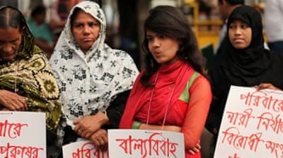 Women protest against child marriage in Bangladesh [Getty]