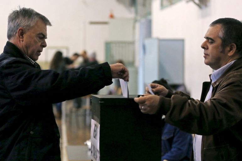 A man votes during Portugal''s presidential elections in Lisbon