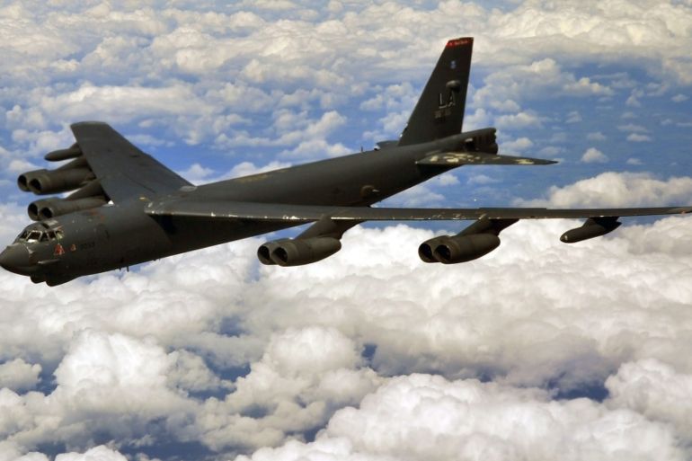 U.S. Air Force B-52 bombers fly past disputed islands in South China Sea