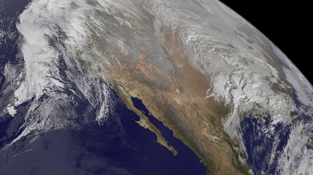 A NASA satellite image shows storms developing over the US [EPA via NASA]