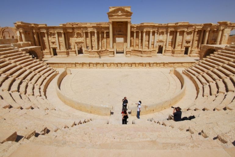 File photo of the ancient Palmyra theater in the historical city of Palmyra