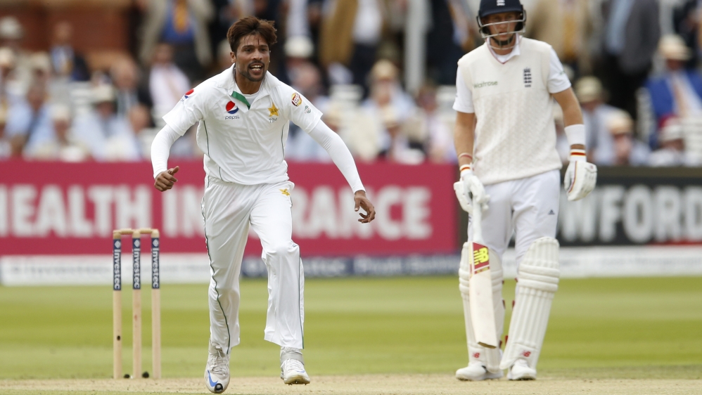 Mohammad Amir completed his return to Test cricket by taking the final wicket of the match [Reuters]