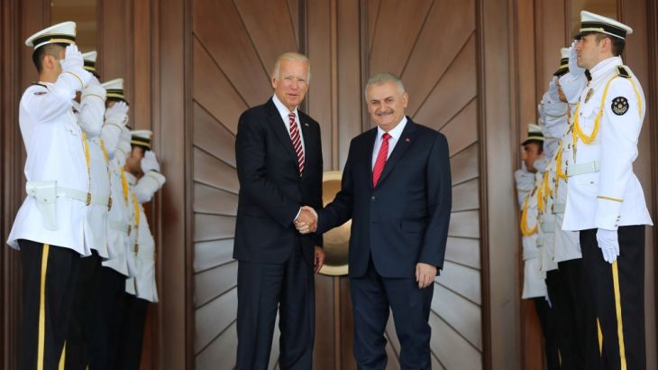Turkish Prime Minister Yildirim meets with U.S. Vice President Biden in Ankara