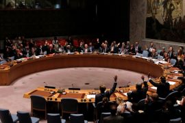 The United Nations Security Council votes to approve a resolution in South Sudan at the United Nations in Manhattan, New York, U.S.