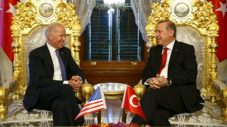 Turkish President Erdogan meets with U.S. Vice President Biden in Istanbul