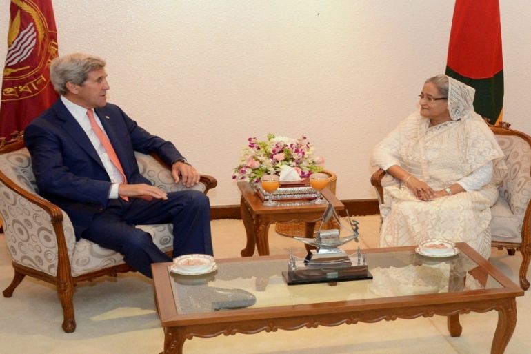John Kerry and Sheikh Hasina Bangladesh