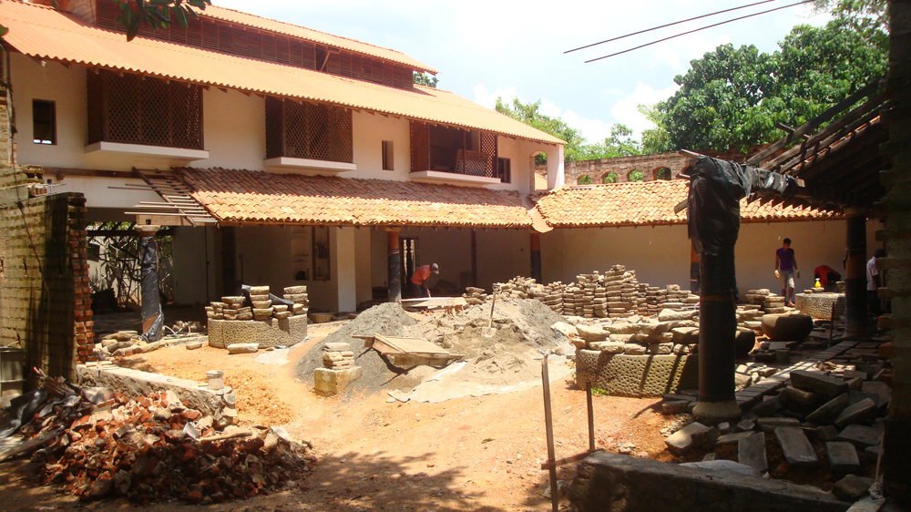 One enormous jigsaw - thousands of individual pieces of Ena de Silva's house await reassembly [Courtesy of Bawa Trust]