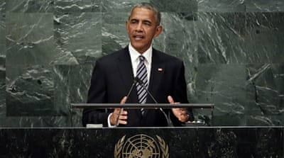 United States President Barack Obama addresses the 71st session of the UNGA [AP]