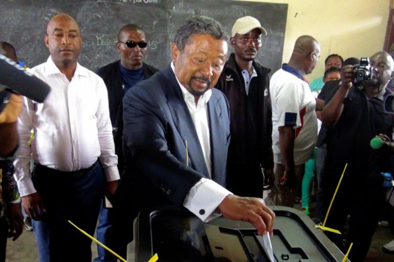 Opposition presidential candidate Jean Ping votes during the presidential election in Libreville, Gabon