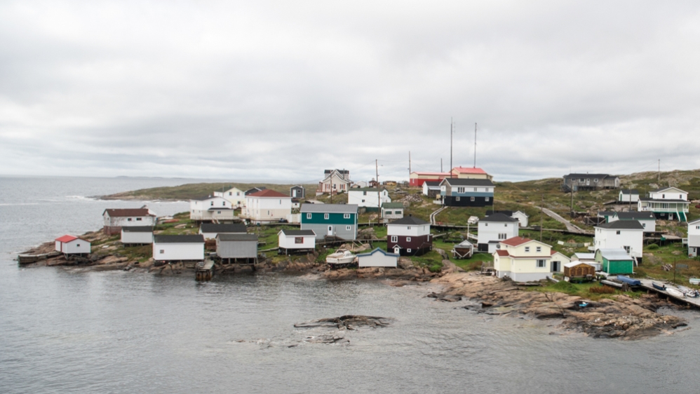 The English-speaking village of Harrington Harbour located on the roadless section of Quebec's Lower North Shore [John Zada/Al Jazeera]