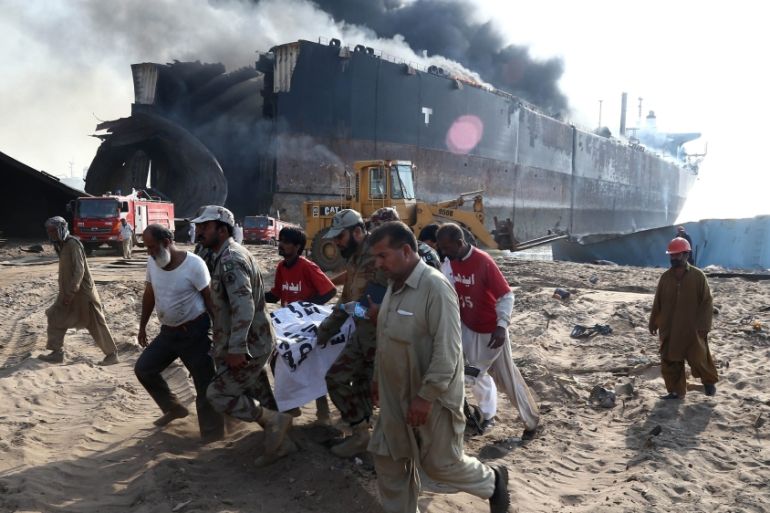 Nine workers were killed in a blast in Gaddani.