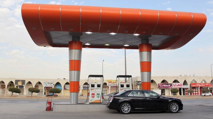 File photo of driver waiting to fill his car with fuel at a petrol station in Riyadh